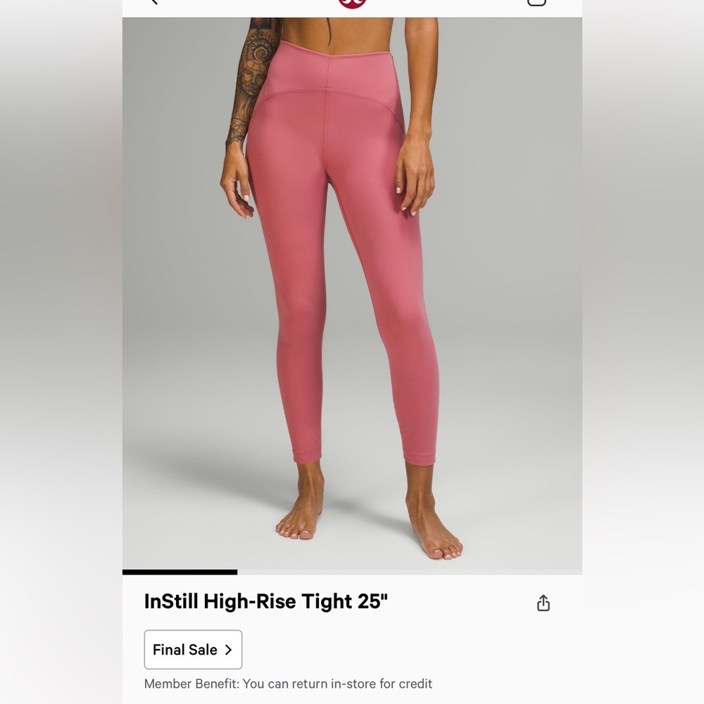 Lululemon Instill High Rise Tights SIZE 14